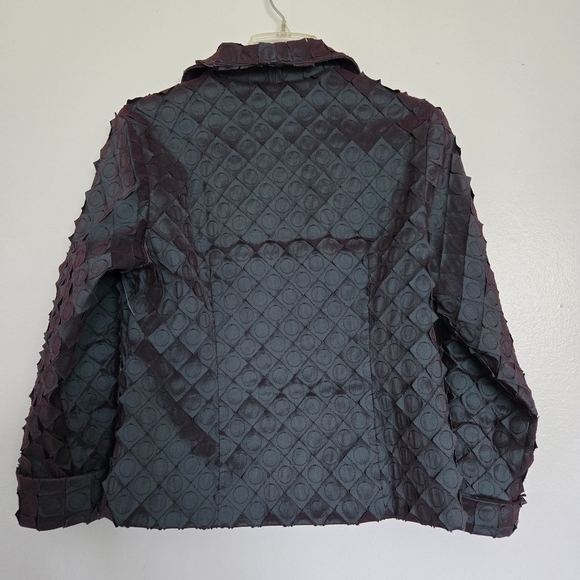 Samuel Dong Women's Geometric Zip-up Jacket Gray/purple Size M - Picture 4 of 9